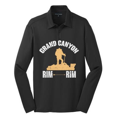 South Rim To North Rim Grand Canyon Hike In Arizona Souvenir Gift Silk Touch Performance Long Sleeve Polo