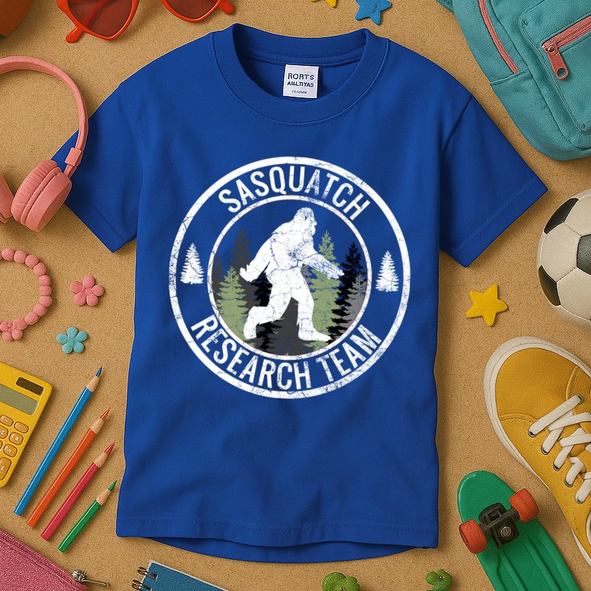 Sasquatch Research Team Bigfoot Meaningful Gift Funny Gift Meaningful Gift Kids T-Shirt