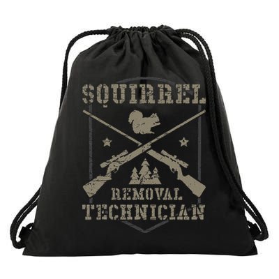 Squirrel Removal Technician Squirrel Hunting Squirrel Hunter Drawstring Bag