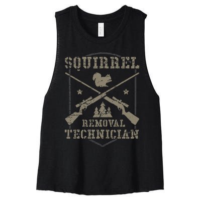 Squirrel Removal Technician Squirrel Hunting Squirrel Hunter Women's Racerback Cropped Tank