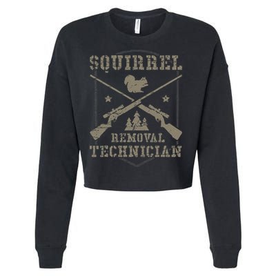 Squirrel Removal Technician Squirrel Hunting Squirrel Hunter Cropped Pullover Crew