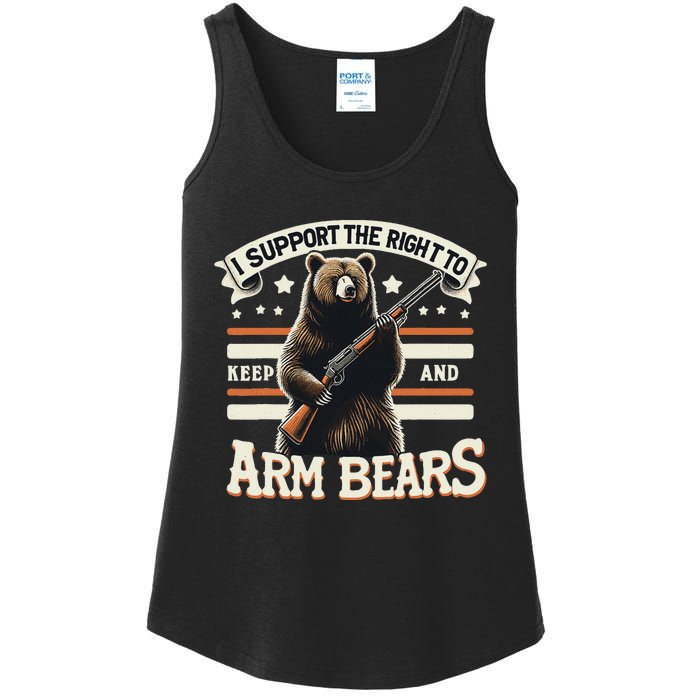 Support Right To Keep And Arm Bears Humorous Wildlife Rights Ladies Essential Tank