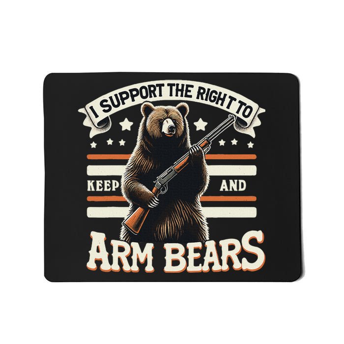 Support Right To Keep And Arm Bears Humorous Wildlife Rights Mousepad