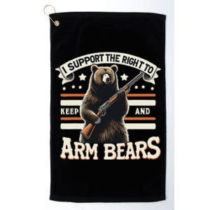 Support Right To Keep And Arm Bears Humorous Wildlife Rights Platinum Collection Golf Towel