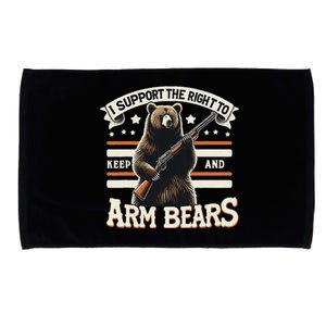 Support Right To Keep And Arm Bears Humorous Wildlife Rights Microfiber Hand Towel