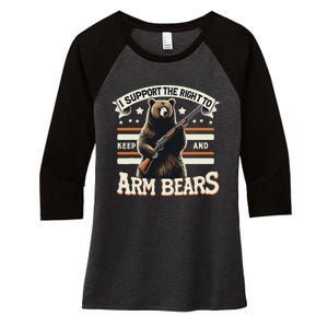 Support Right To Keep And Arm Bears Humorous Wildlife Rights Women's Tri-Blend 3/4-Sleeve Raglan Shirt