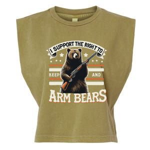 Support Right To Keep And Arm Bears Humorous Wildlife Rights Garment-Dyed Women's Muscle Tee