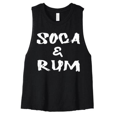 Soca & Rum Trinidad And Tobago Island Caribbean Music Women's Racerback Cropped Tank