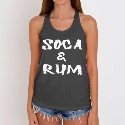 Soca & Rum Trinidad And Tobago Island Caribbean Music Women's Knotted Racerback Tank