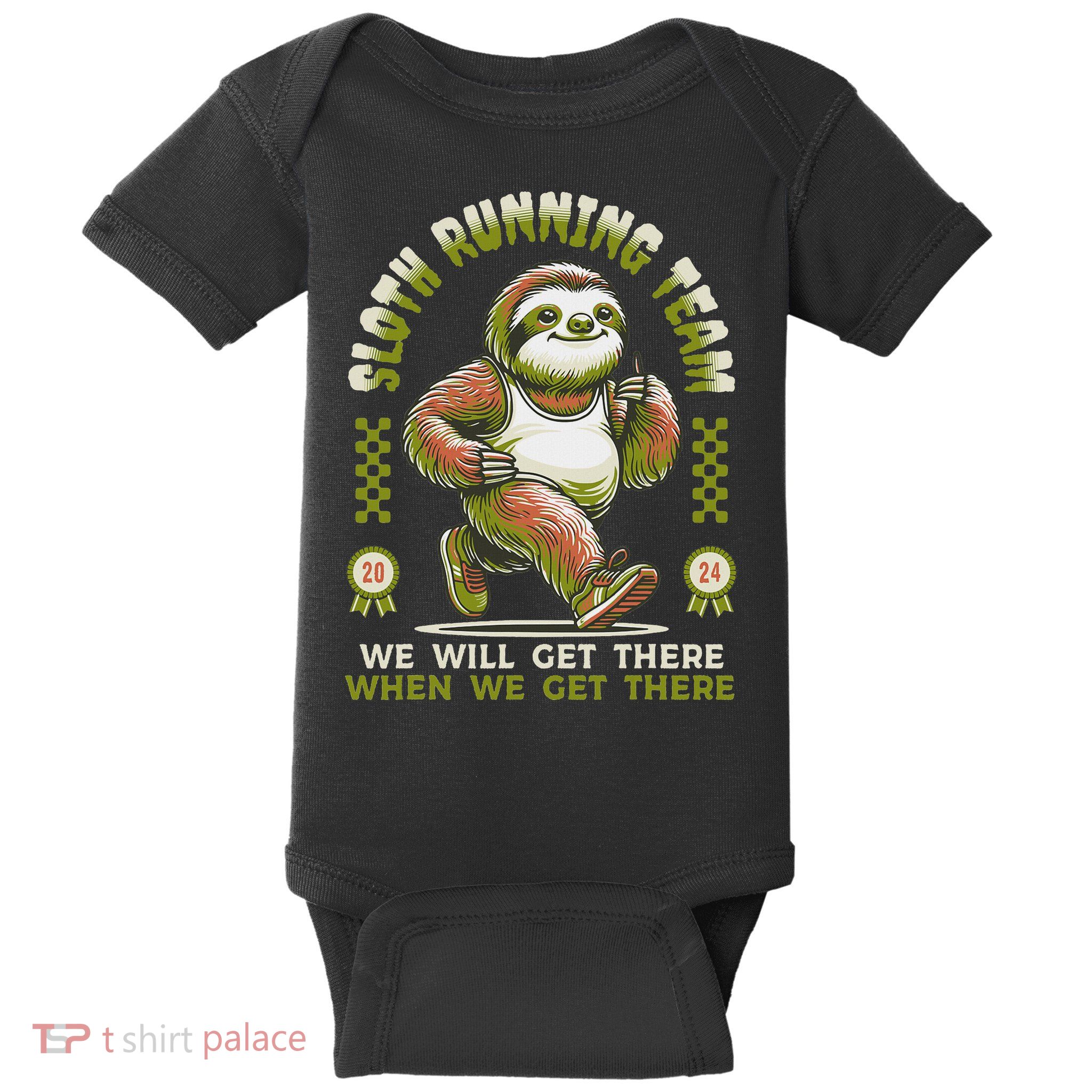 Sloth Running Team Running Gifts Women Funny Sloth Baby Bodysuit