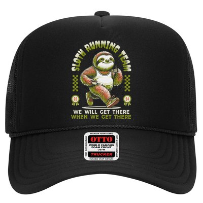 Sloth Running Team Running Gifts Women Funny Sloth Trucker Hat