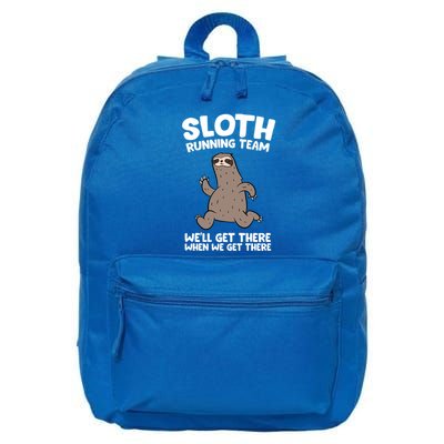 Sloth Running Team We Will Get There When We Get There Gift 16 in Basic Backpack