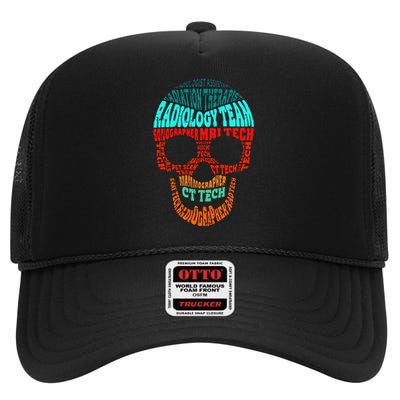 Skull Radiologic Technologist High Crown Mesh Back Trucker Hat