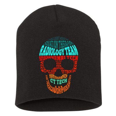 Skull Radiologic Technologist Short Acrylic Beanie