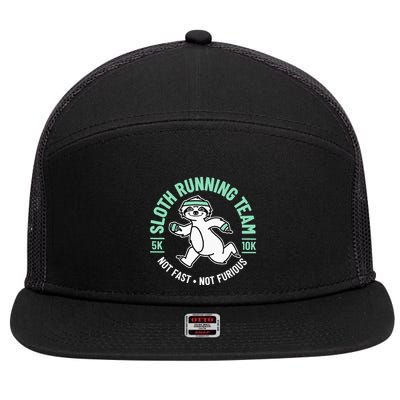 Sloth Running Team Not Fast Not Furious 7 Panel Mesh Trucker Snapback Hat