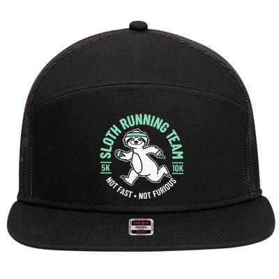 Sloth Running Team Not Fast Not Furious 7 Panel Mesh Trucker Snapback Hat