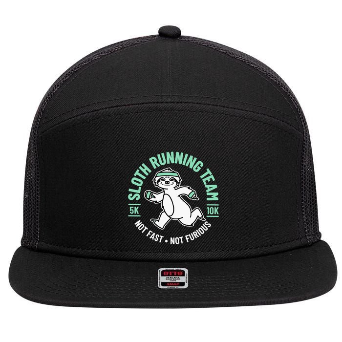 Sloth Running Team Not Fast Not Furious 7 Panel Mesh Trucker Snapback Hat
