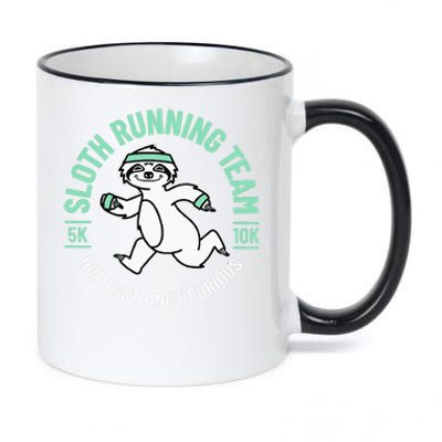 Sloth Running Team Not Fast Not Furious 11oz Black Color Changing Mug