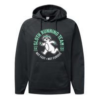 Sloth Running Team Not Fast Not Furious Performance Fleece Hoodie