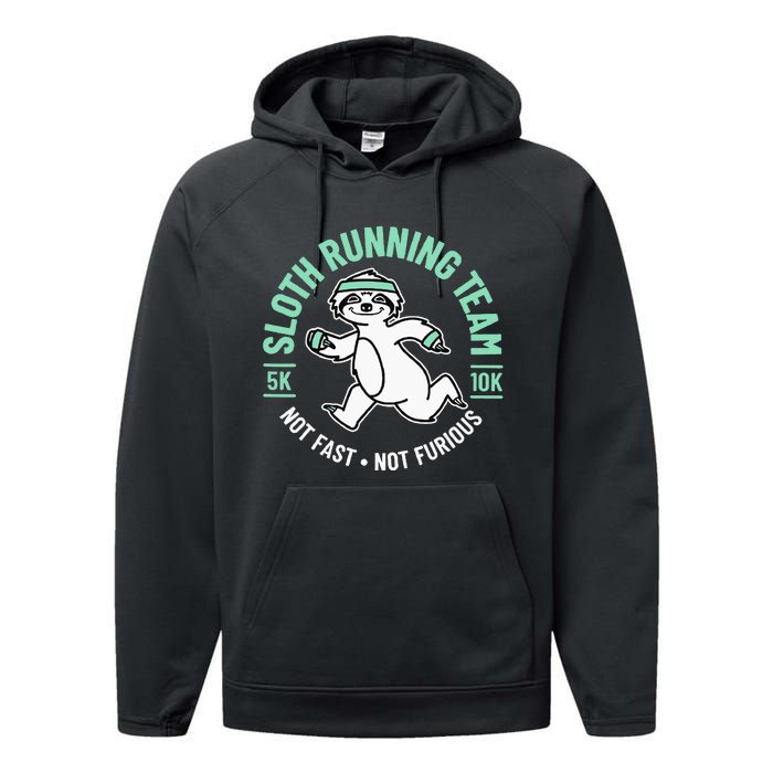 Sloth Running Team Not Fast Not Furious Performance Fleece Hoodie