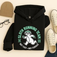 Sloth Running Team Not Fast Not Furious Hoodie