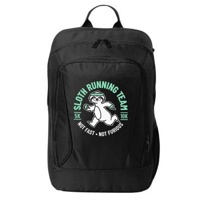 Sloth Running Team Not Fast Not Furious City Backpack