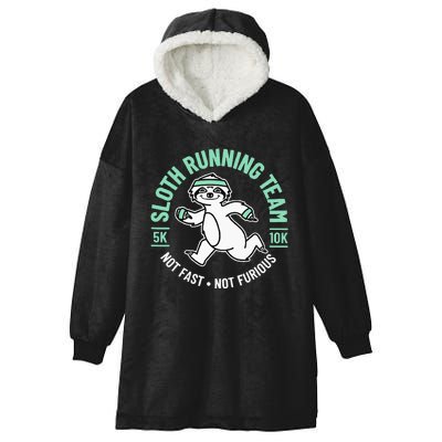 Sloth Running Team Not Fast Not Furious Hooded Wearable Blanket