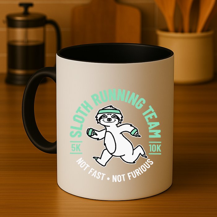Sloth Running Team Not Fast Not Furious Mug
