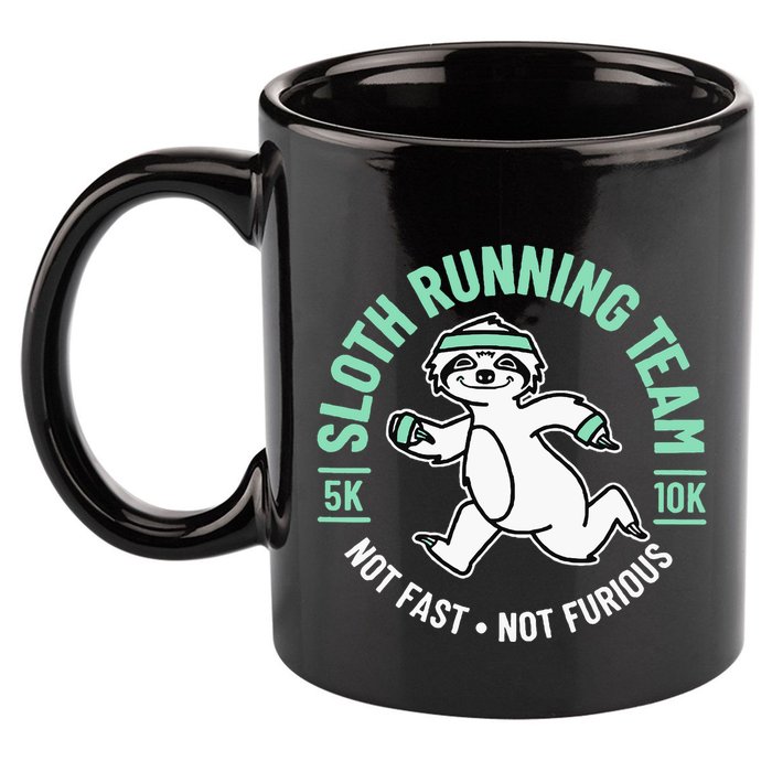 Sloth Running Team Not Fast Not Furious 11oz C Handle Ceramic Mug