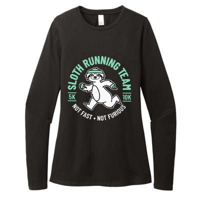 Sloth Running Team Not Fast Not Furious Womens CVC Long Sleeve Shirt