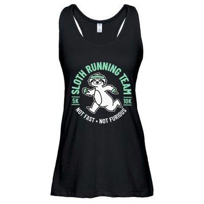 Sloth Running Team Not Fast Not Furious Ladies Essential Flowy Tank