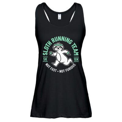 Sloth Running Team Not Fast Not Furious Ladies Essential Flowy Tank