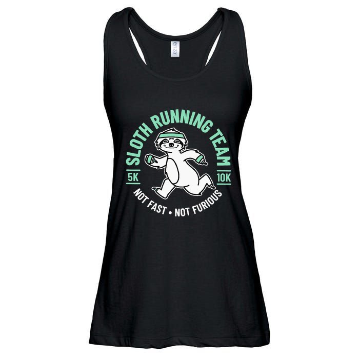 Sloth Running Team Not Fast Not Furious Ladies Essential Flowy Tank