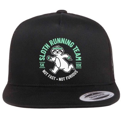 Sloth Running Team Not Fast Not Furious Flatbill Hat