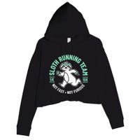 Sloth Running Team Not Fast Not Furious Crop Fleece Hoodie