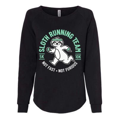 Sloth Running Team Not Fast Not Furious Womens California Wash Sweatshirt