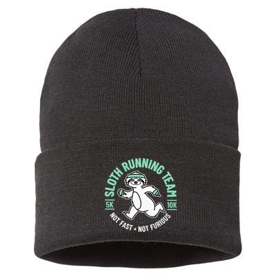 Sloth Running Team Not Fast Not Furious Sustainable Knit Beanie
