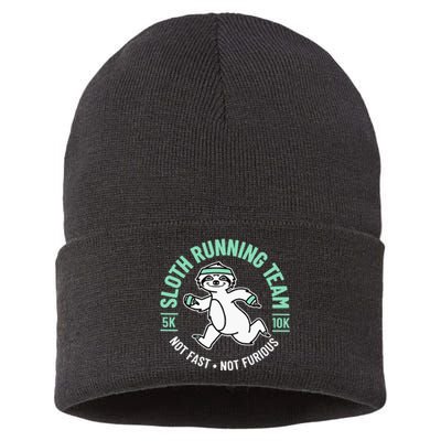 Sloth Running Team Not Fast Not Furious Sustainable Knit Beanie