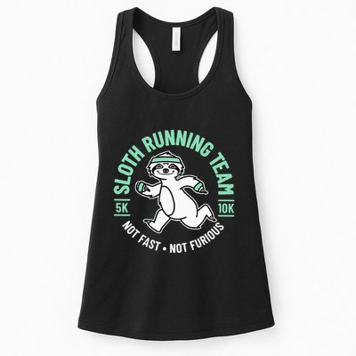 Sloth Running Team Not Fast Not Furious Womens Tank Top