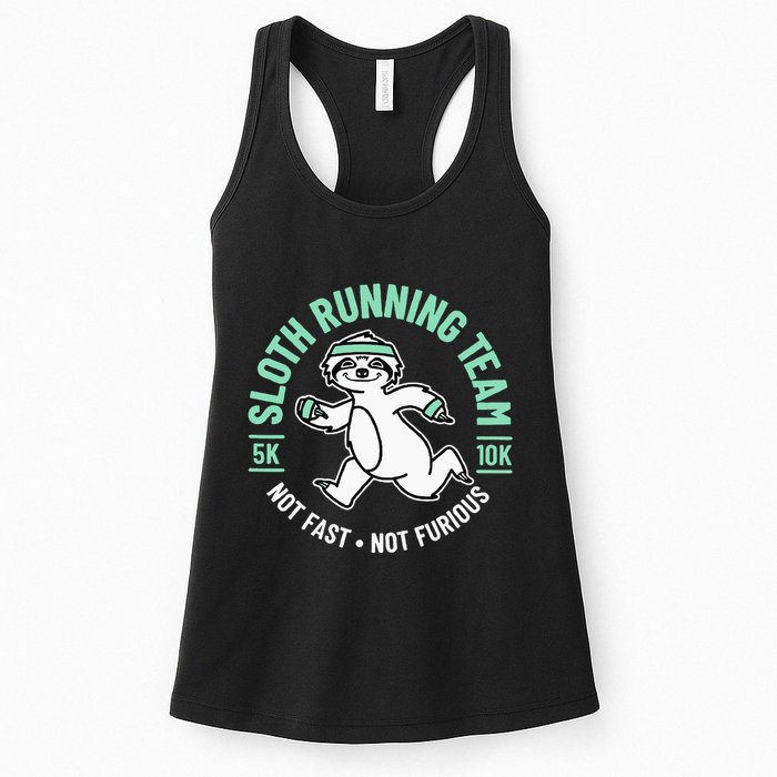 Sloth Running Team Not Fast Not Furious Womens Tank Top