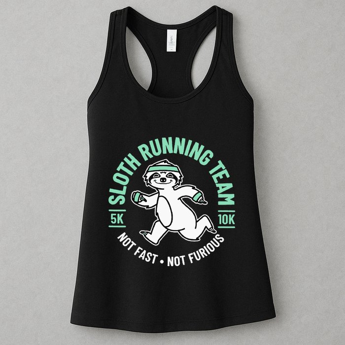 Sloth Running Team Not Fast Not Furious Womens Tank Top