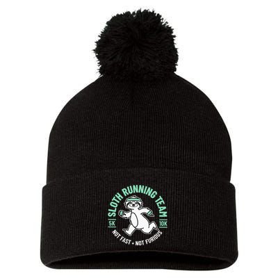 Sloth Running Team Not Fast Not Furious Pom Pom 12in Knit Beanie