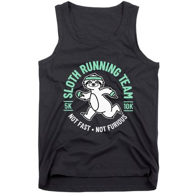 Sloth Running Team Not Fast Not Furious Tank Top