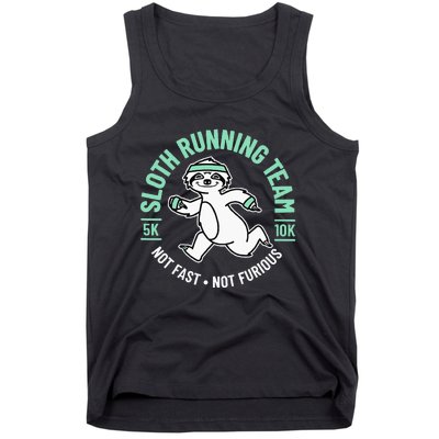 Sloth Running Team Not Fast Not Furious Tank Top