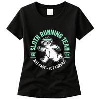 Sloth Running Team Not Fast Not Furious Womens T-Shirt