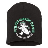 Sloth Running Team Not Fast Not Furious Short Acrylic Beanie