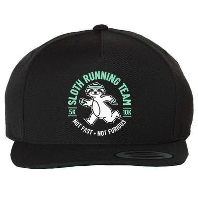 Sloth Running Team Not Fast Not Furious Wool Snapback Cap
