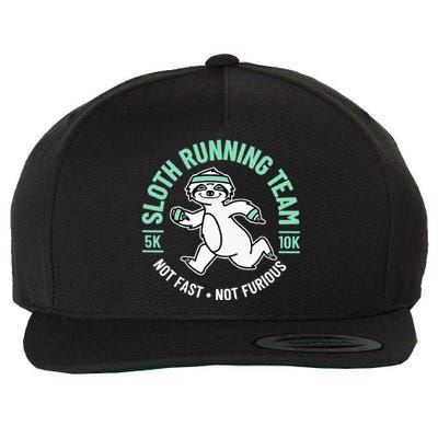 Sloth Running Team Not Fast Not Furious Wool Snapback Cap