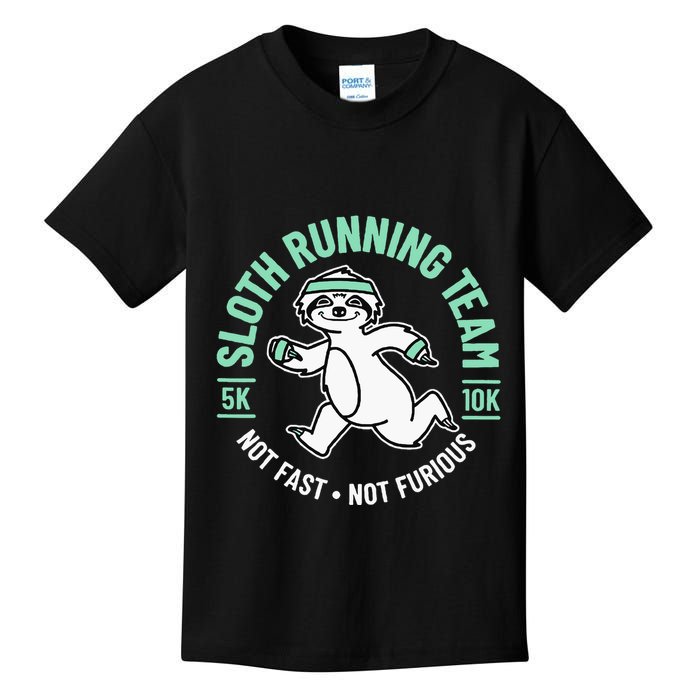 Sloth Running Team Not Fast Not Furious Kids T-Shirt