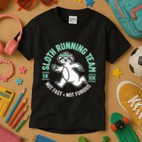 Sloth Running Team Not Fast Not Furious Kids T-Shirt